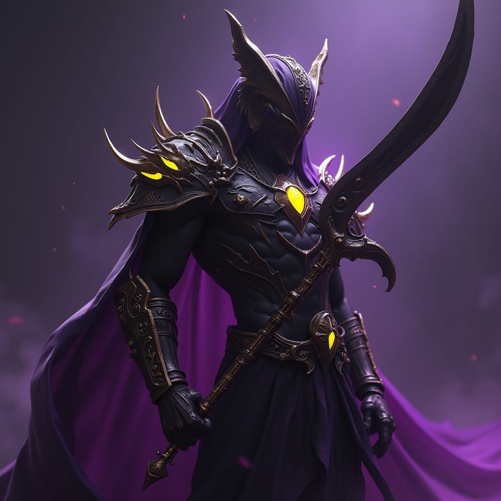 Nacro with Dark Blade: Dark Fantasy Concept Art