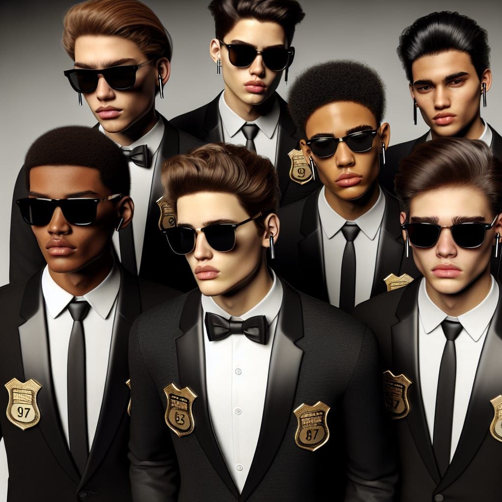Teenage Security Team in Tuxedos
