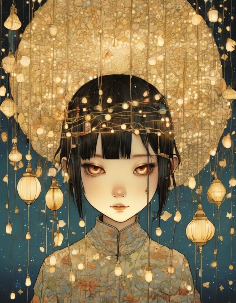 Whimsical Fairy Lights Scene