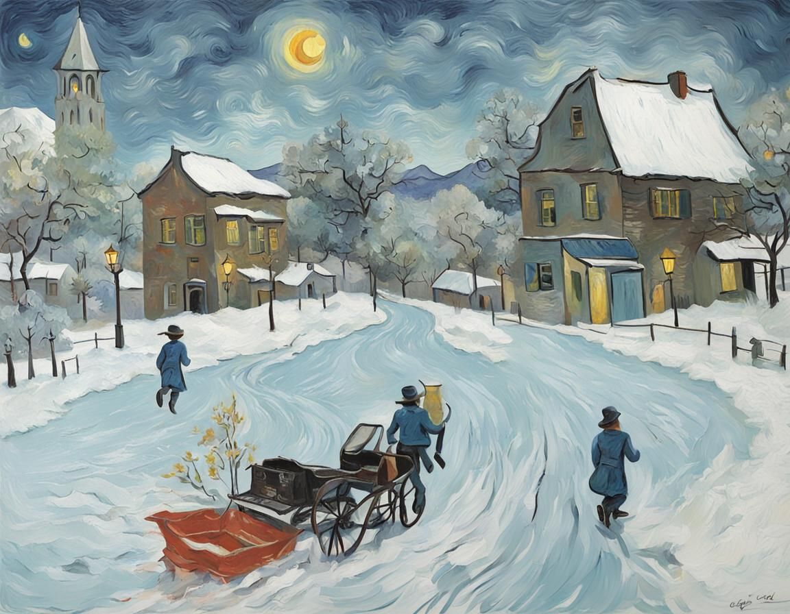 Van Gogh Style Impressionist Landscape