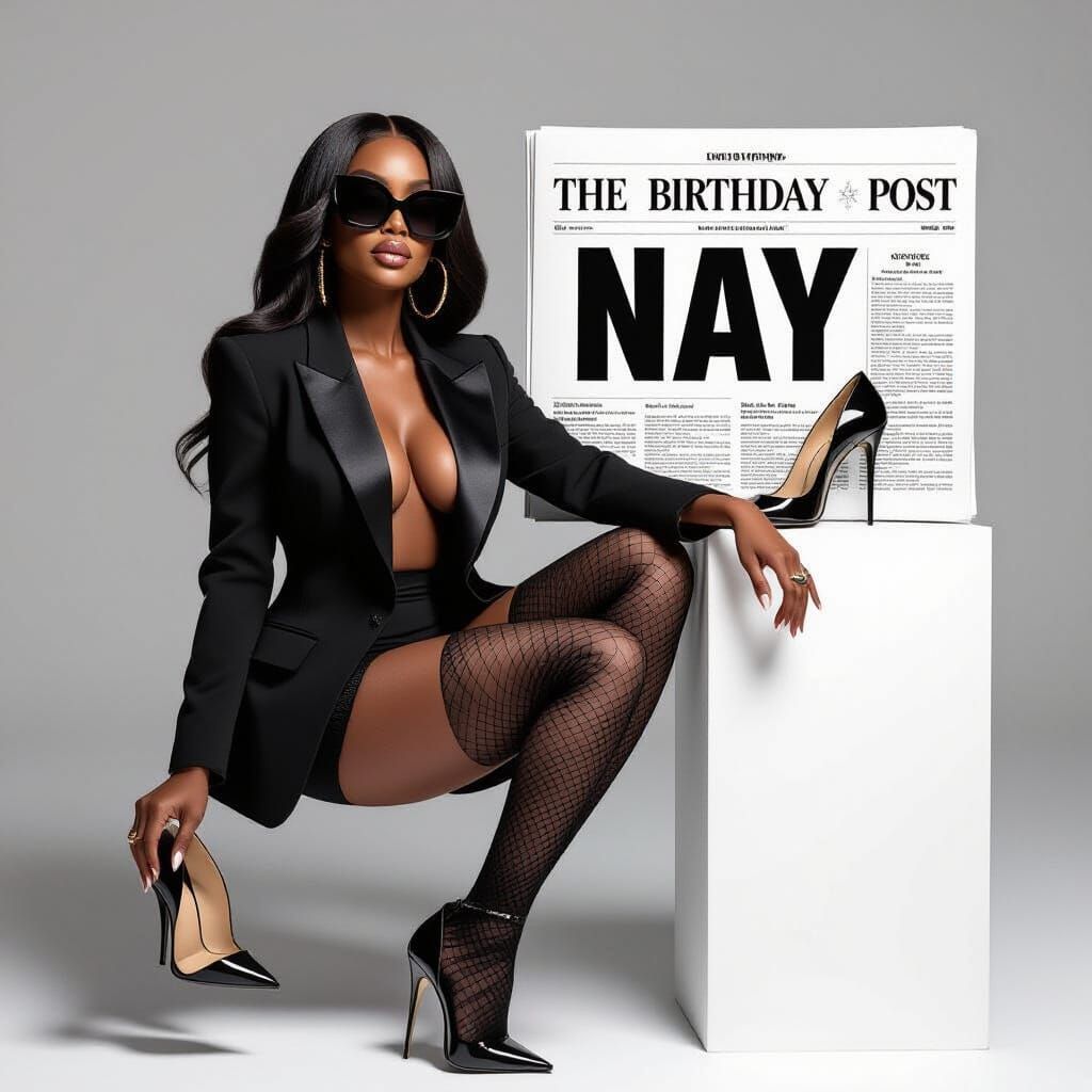 Glamorous Black Woman Poses for Birthday Photoshoot