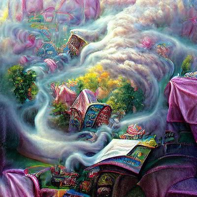 Ethereal Fantasy Wonderland in Gouache Style