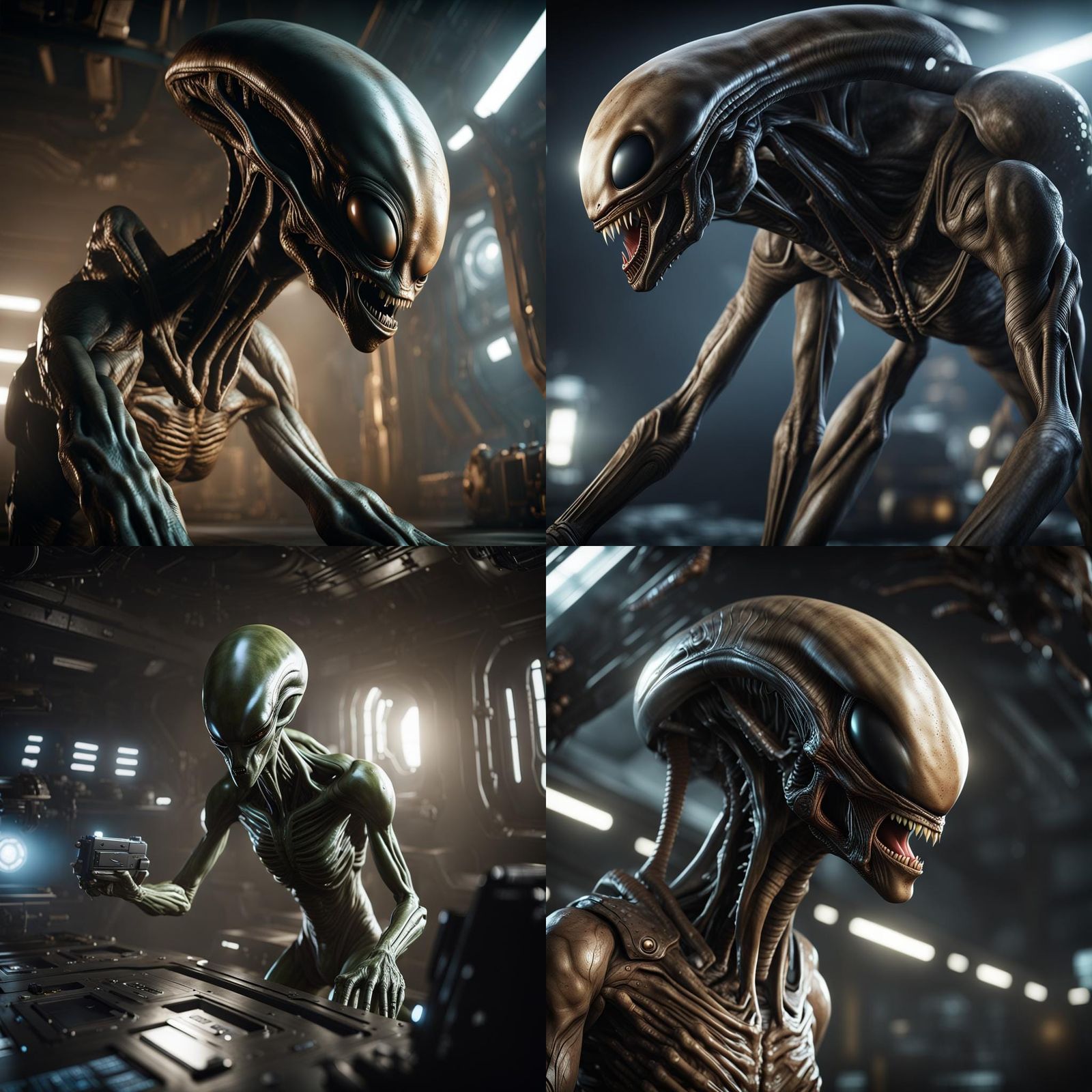 Alien Staring at iPhone: 3D Game Cinematic Graphics