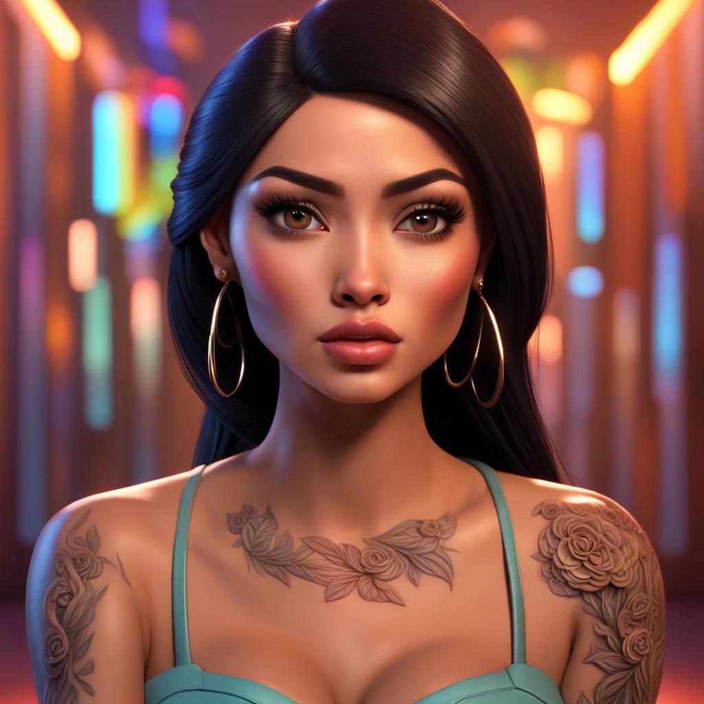 Filipina Beauty Queen Portrait in 3D Digital Art