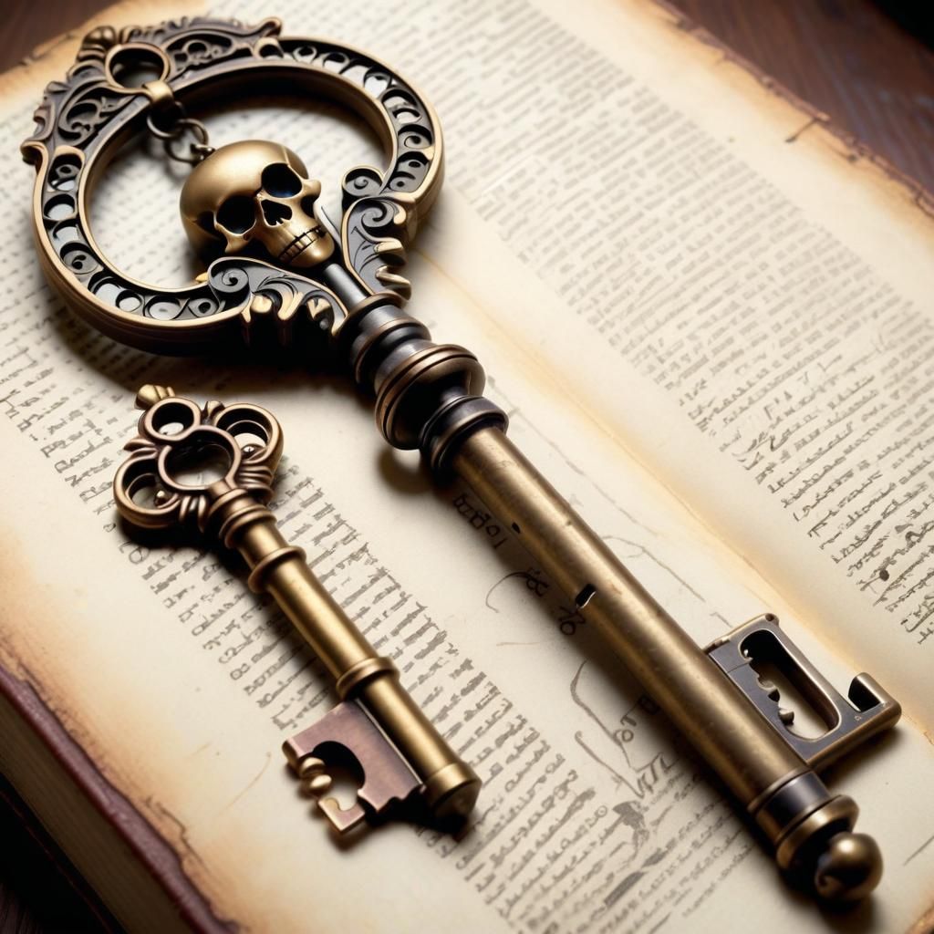Steampunk Skeleton Key in Victorian Era Style