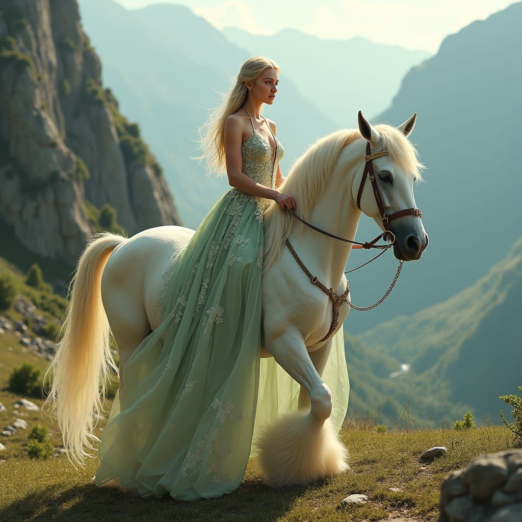 Fantasy Portrait: Woman on Horseback in Sweden