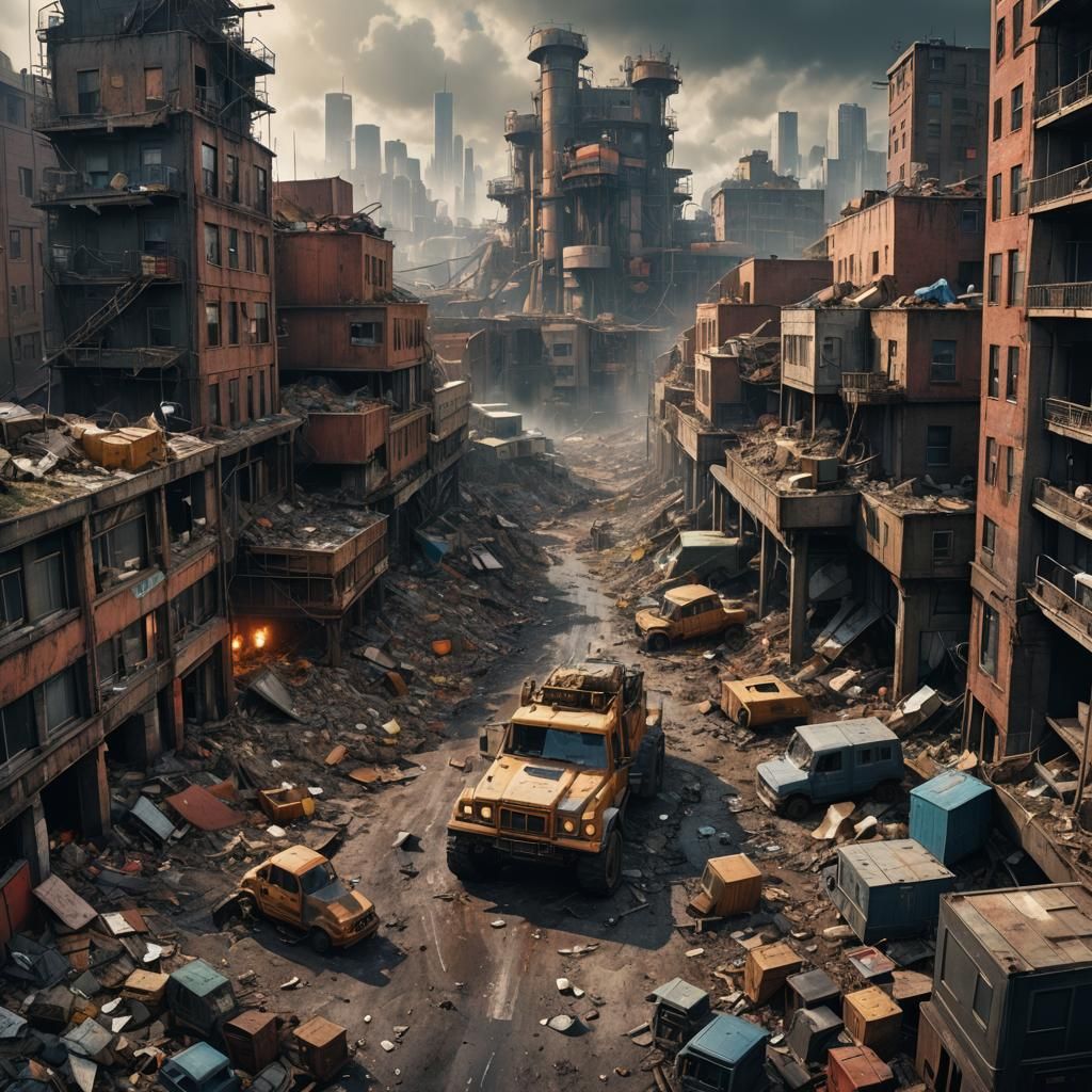 Dystopian Urban Wasteland: Digital Matte Painting