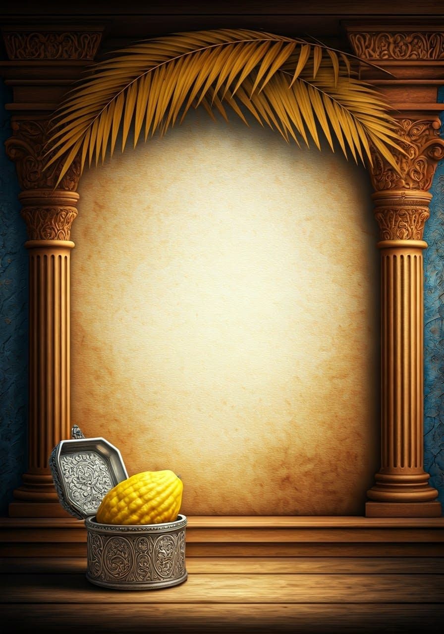 Ornate Illuminated Manuscript Page with Ethrog Box