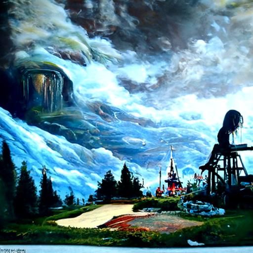 Melancholic Wonderland: Oil Painting