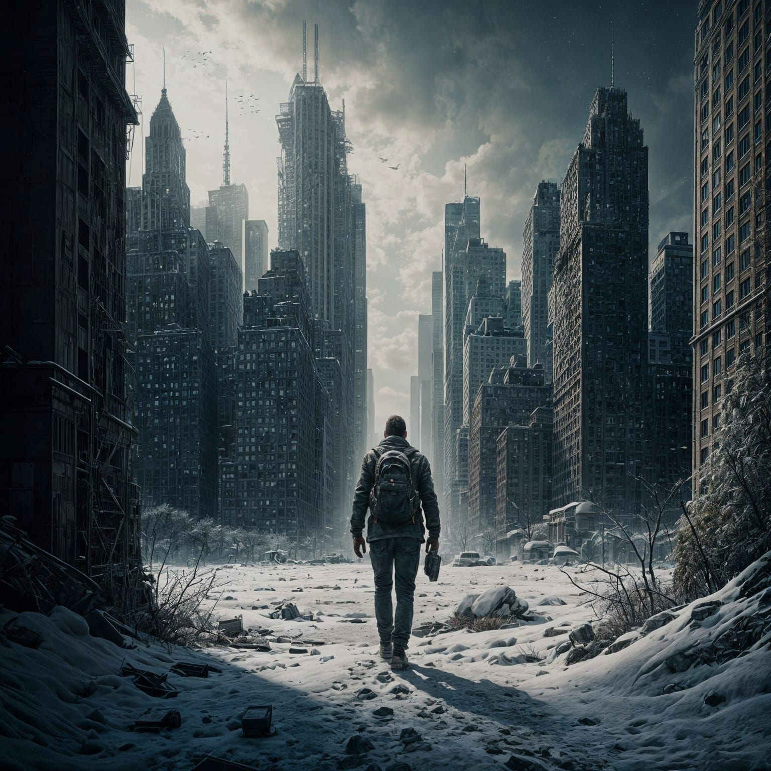 Abandoned Apocalypse: Wintery NYC Skyline