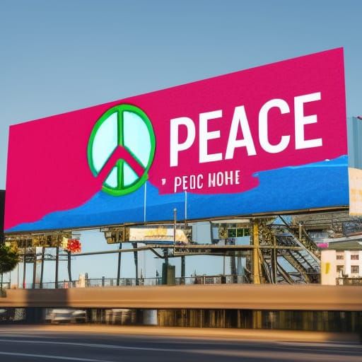 Stunning Billboard with Peace Message in Visual Art
