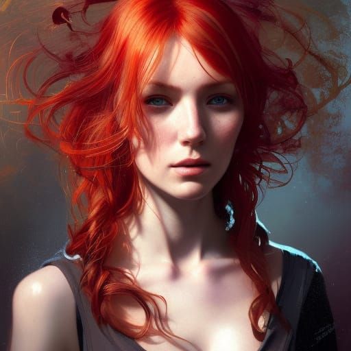 Celtic Woman Portrait in Art Nouveau Style