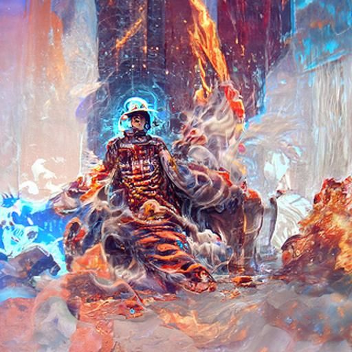 Astral Fire Force Illustration in Mixed Media