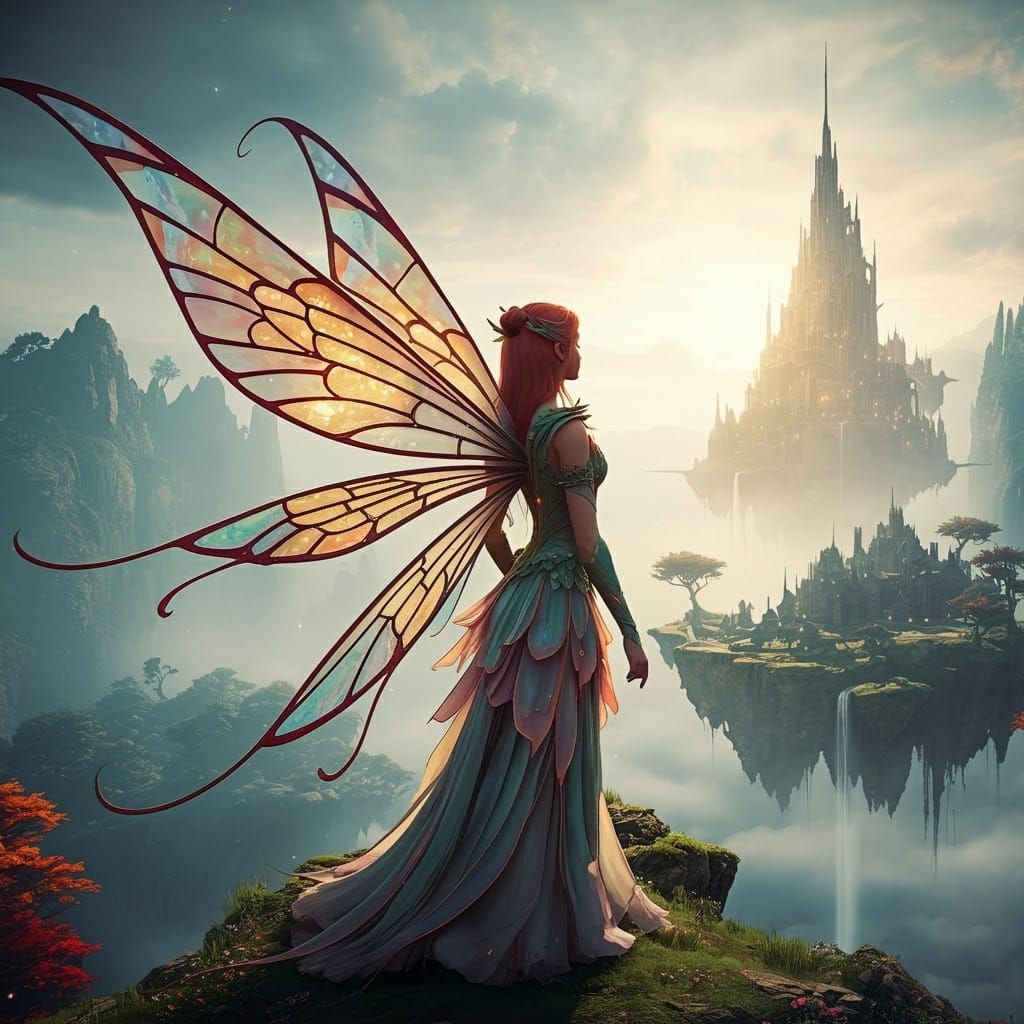 Ethereal Fairy in Floating Fairyland Concept Art