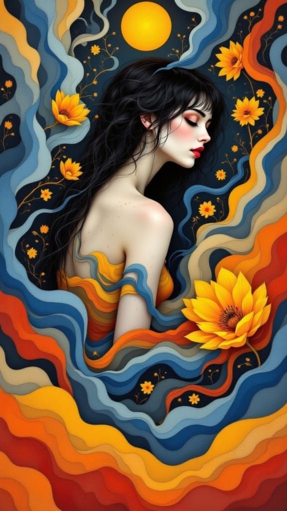 Sultry Beauty in Art Nouveau Fashion