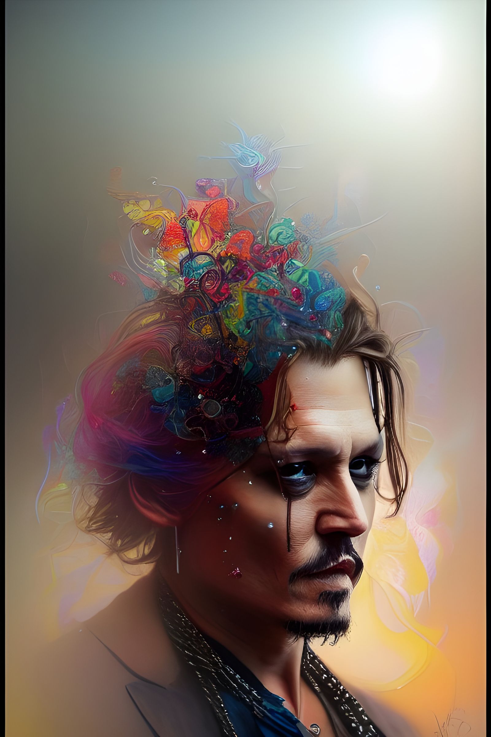 Fractal Iridescence Portrait in Hyperdetailed Style