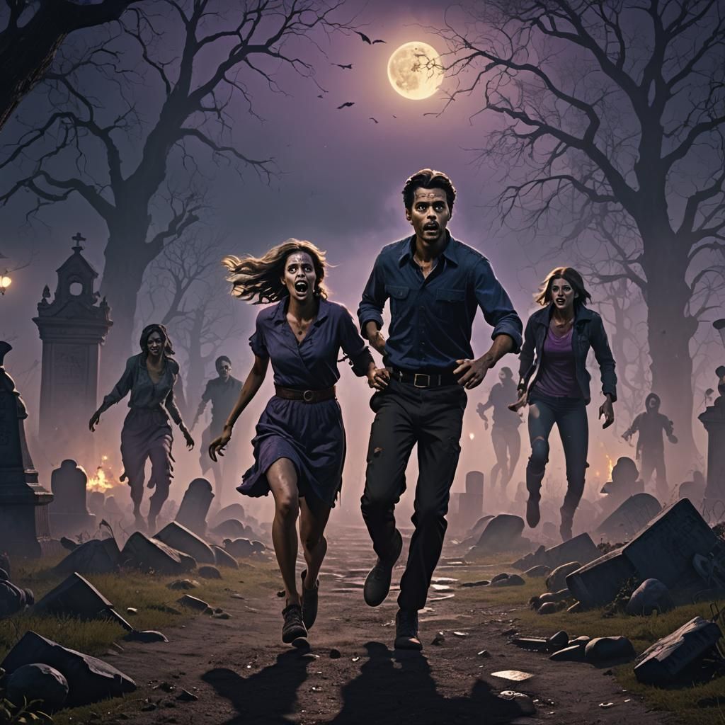 Graveyard Escape: A Dark Fantasy Digital Painting
