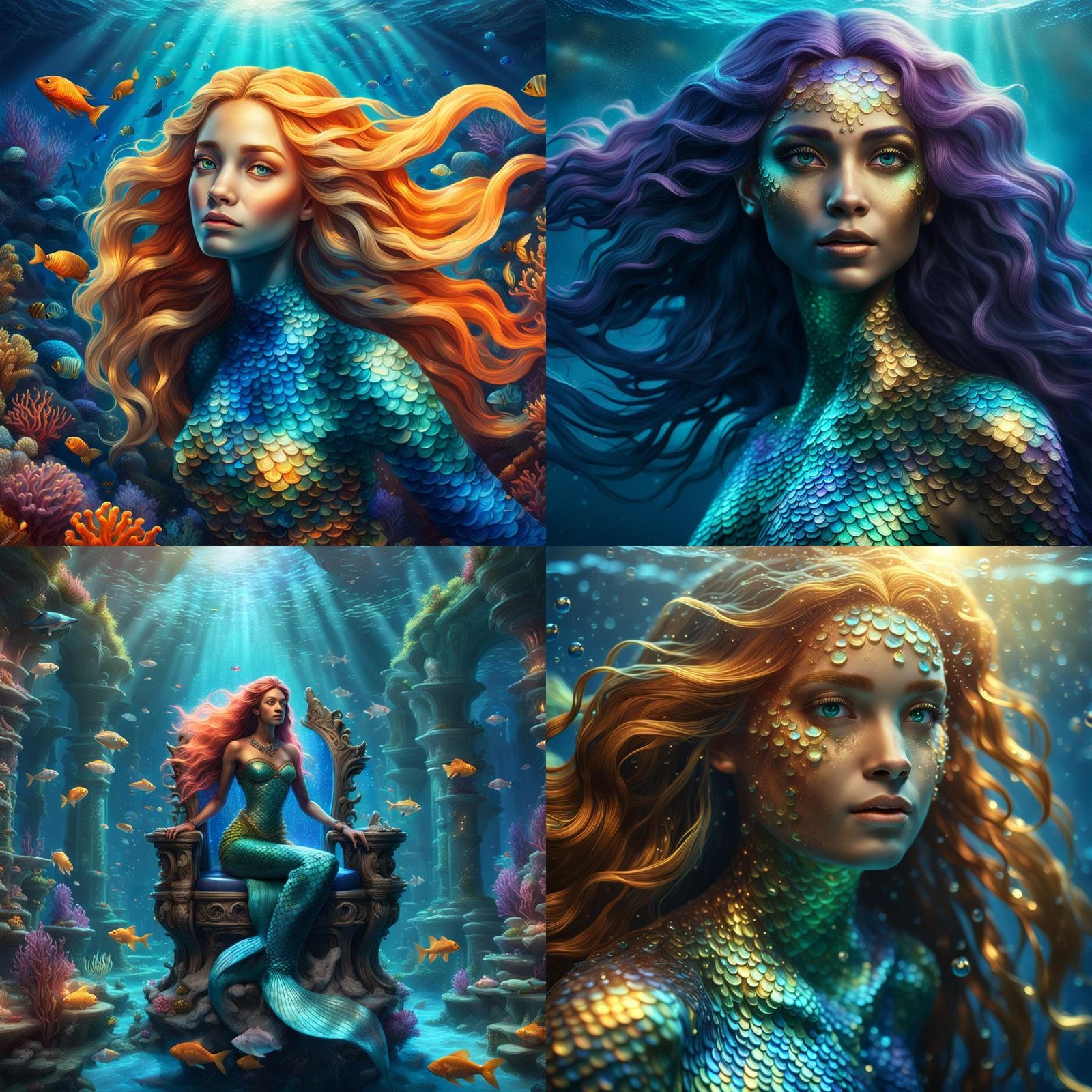 Fantastical Mermaid in Detailed Digital Painting
