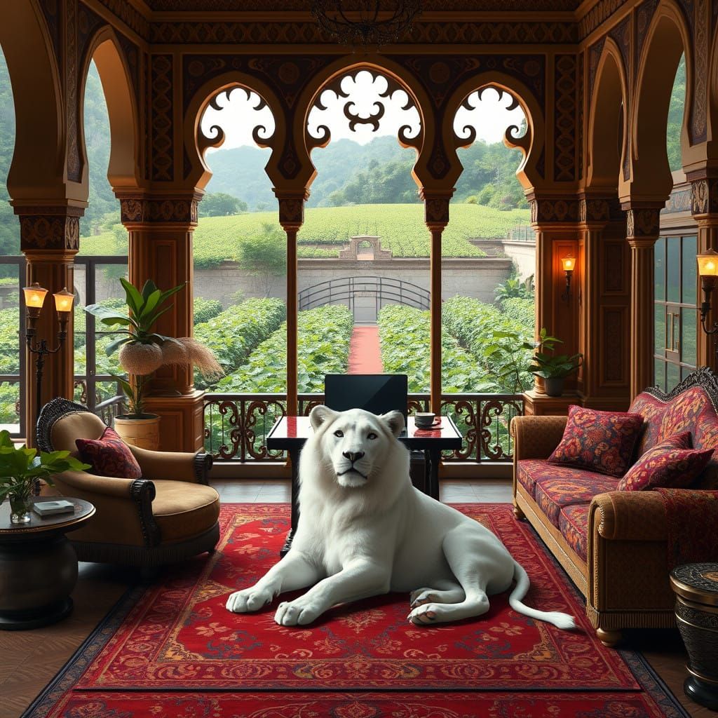 Regal Oasis in an Arabic-Style Mansion