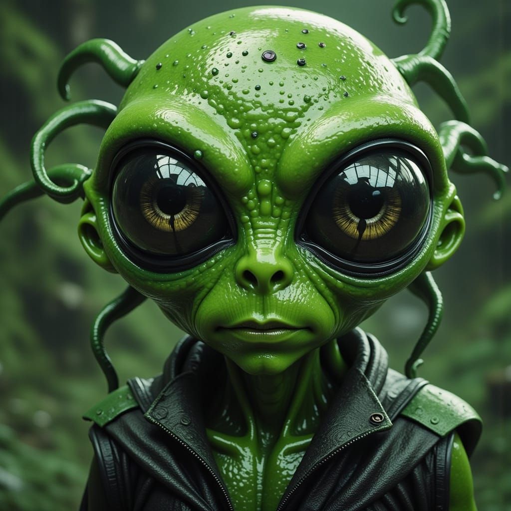 Green Alien with Recursive Eyes, Unfolding Mentality