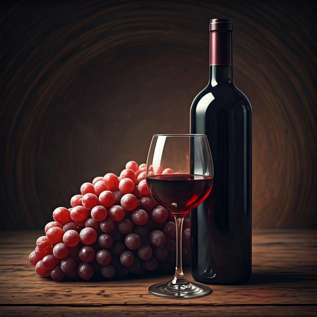 A Wine Still Life in Vibrant Colors and Intricate Detail