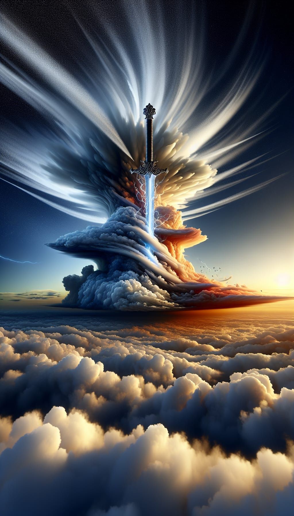 Spectacular Storm Sword Forged from Clouds