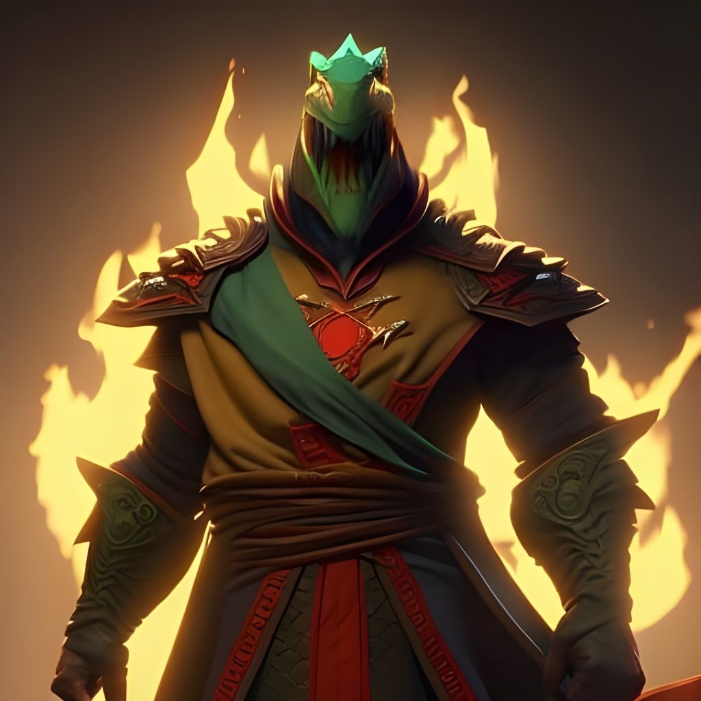 Intricate Lizardman Character Design with Volumetric Lightin...