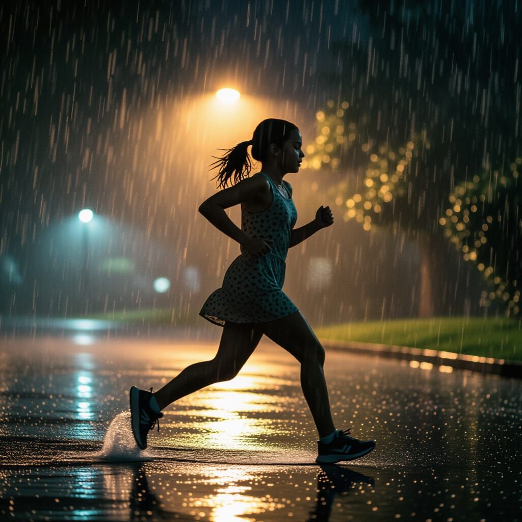 Girl Runs in Summer Rain: Cinematic Film Style