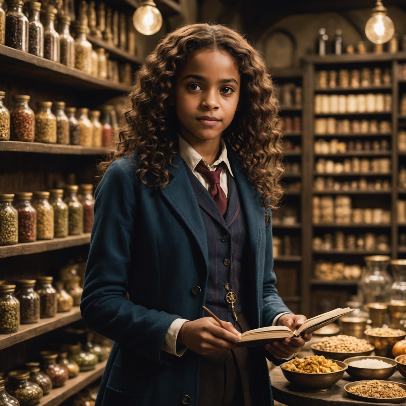 Ebony Hermione Granger Shopping for Magic Ingredients