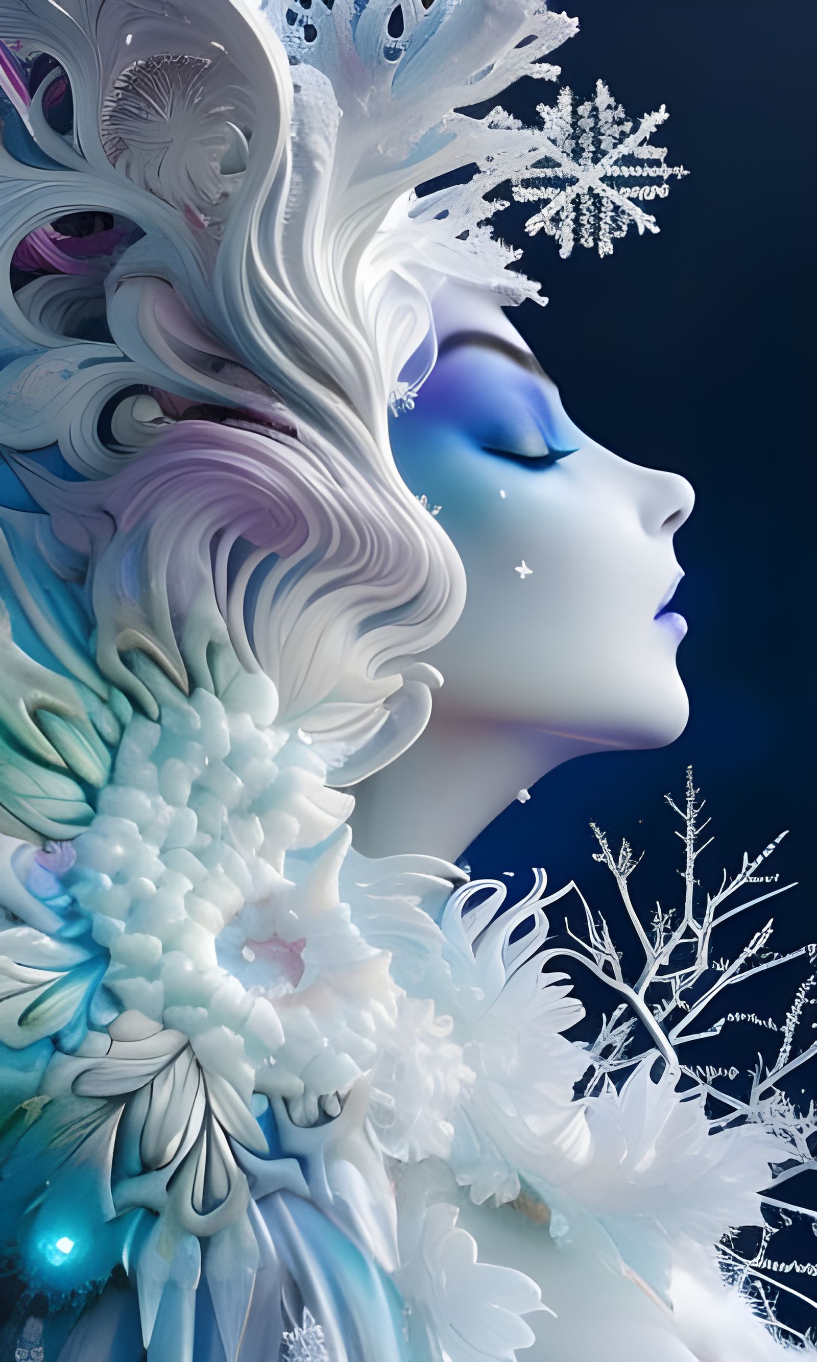 Ethereal Ice Angel in Fantasycore Style