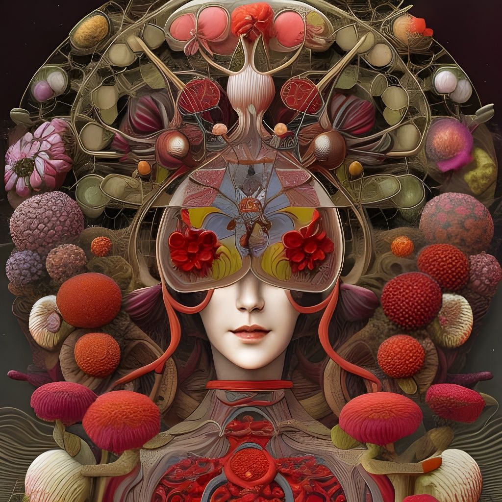 Girl with Flowers: Grotesque Anatomy in Digital Art