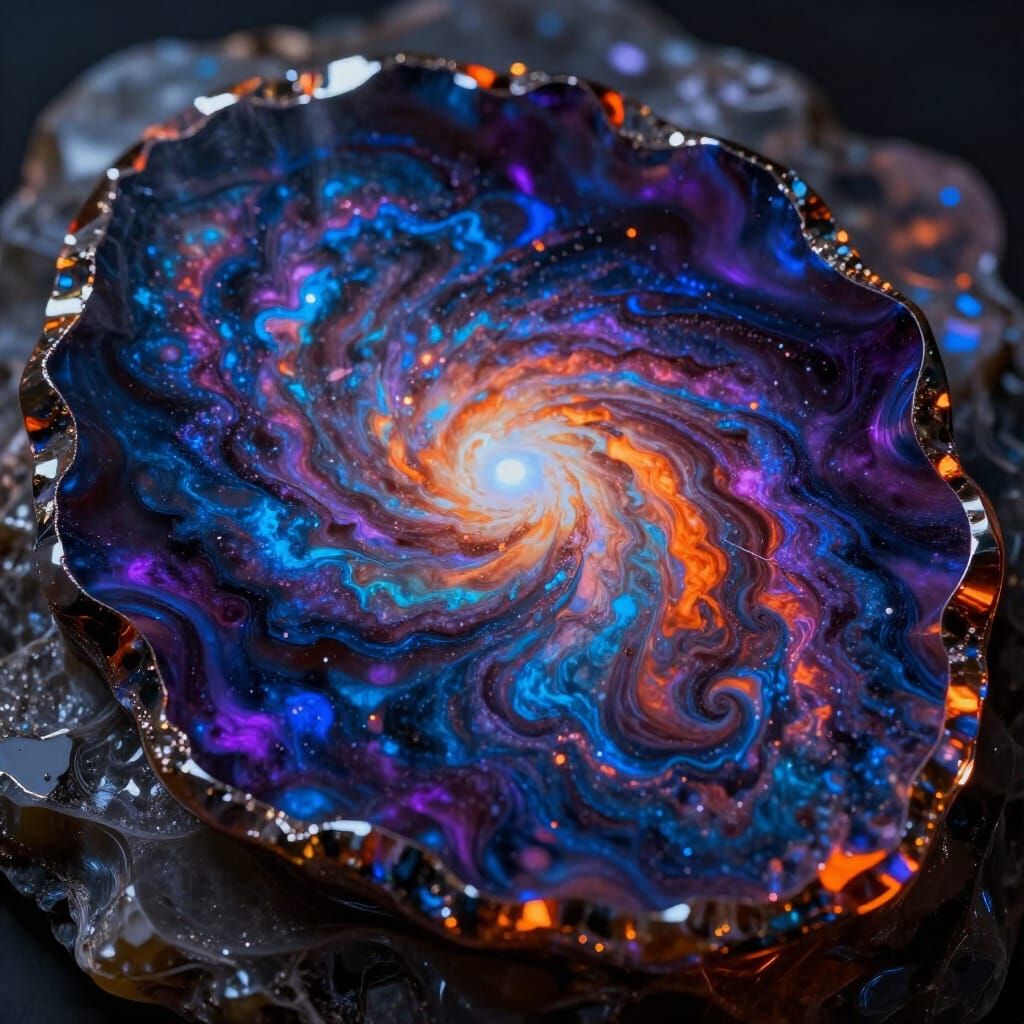 Magical Swirling Galaxy Obsidian Material