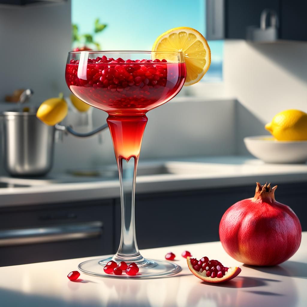 Warmth of Fresh Pomegranate and Lemon Delight in Pixar-Inspi...