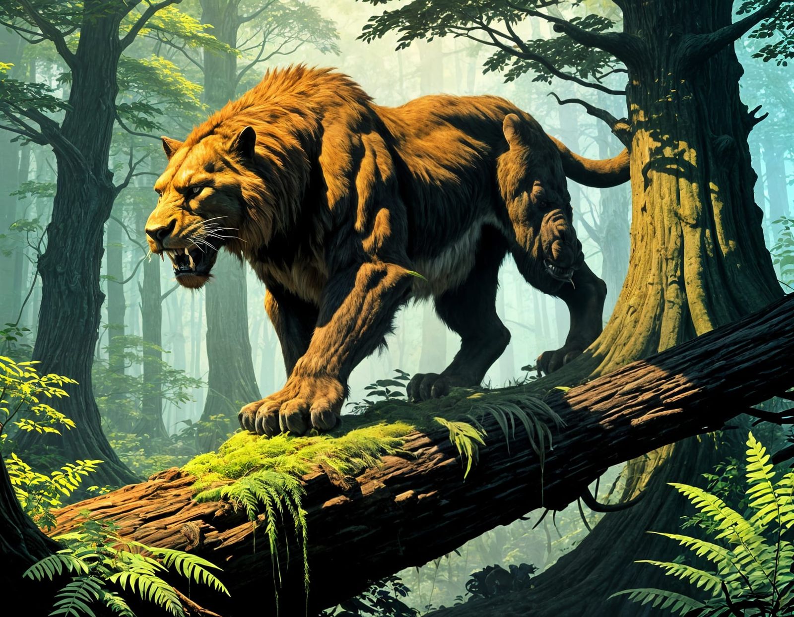 Smilodon Ready to Pounce: Concept Art