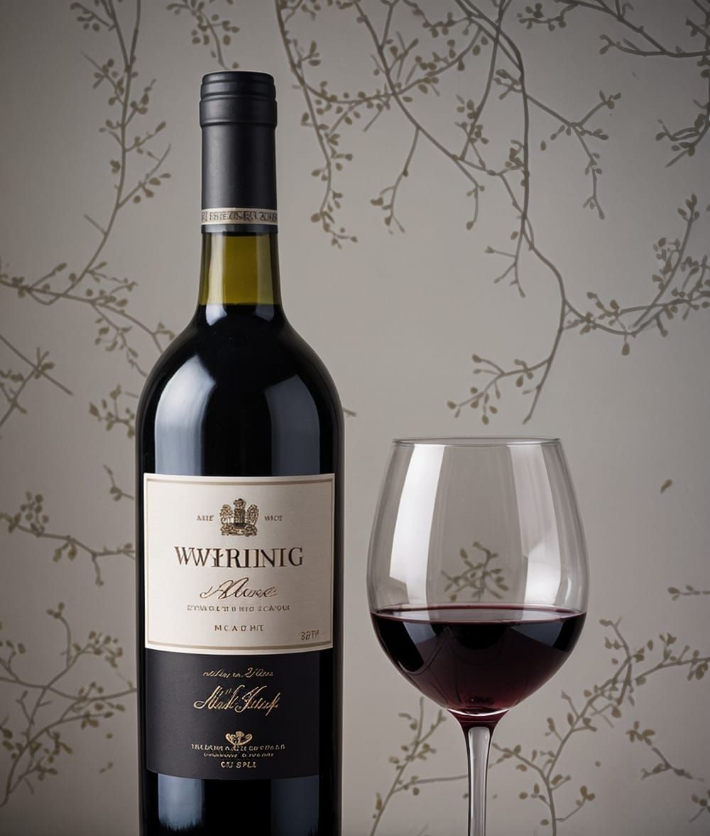 Luxurious Wine Bottle on Elegant Table