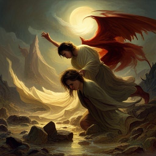 Angelic Battle: Angel vs. Devil in Horror Art