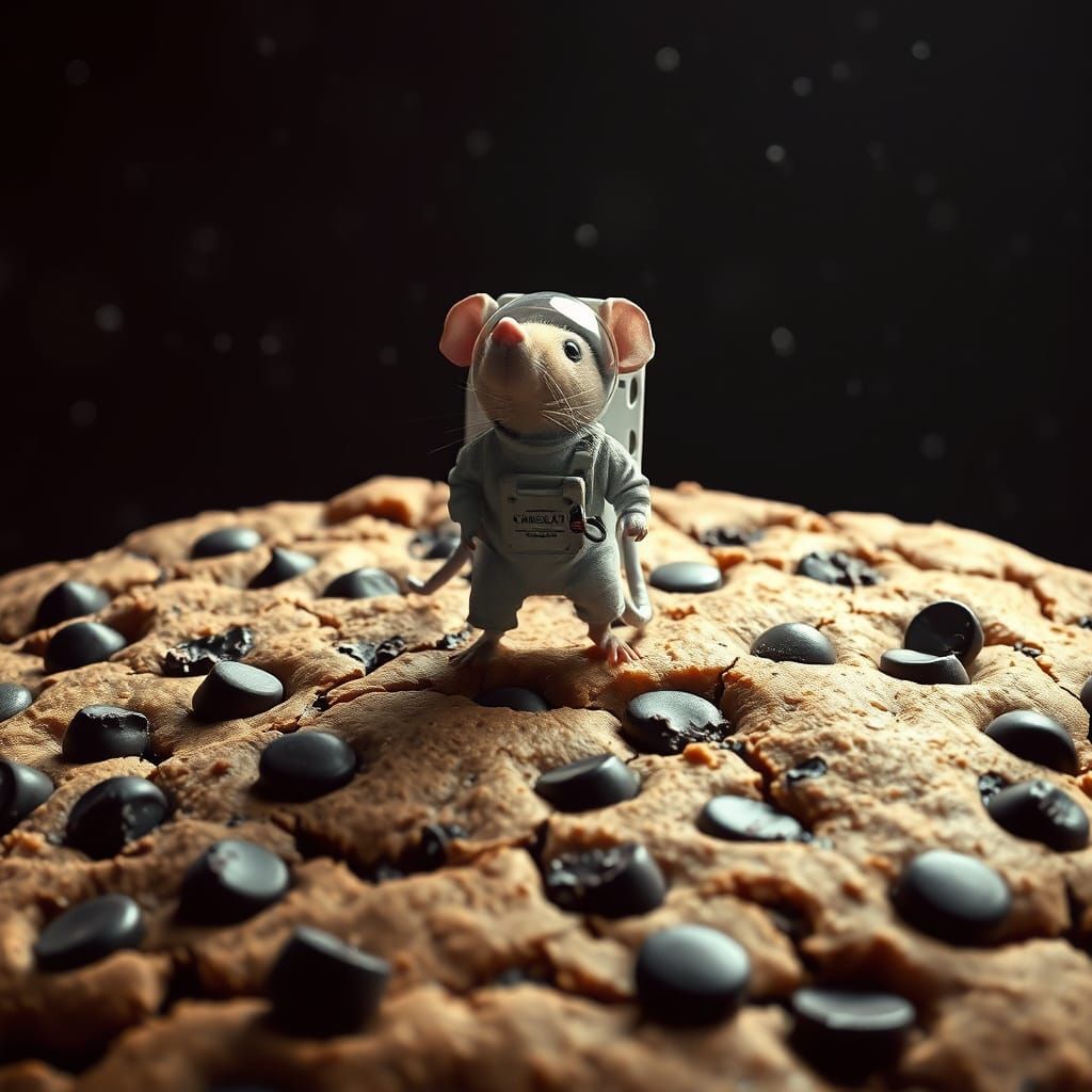 Mouse Astronaut Explores Alien Chocolate Chip Planet