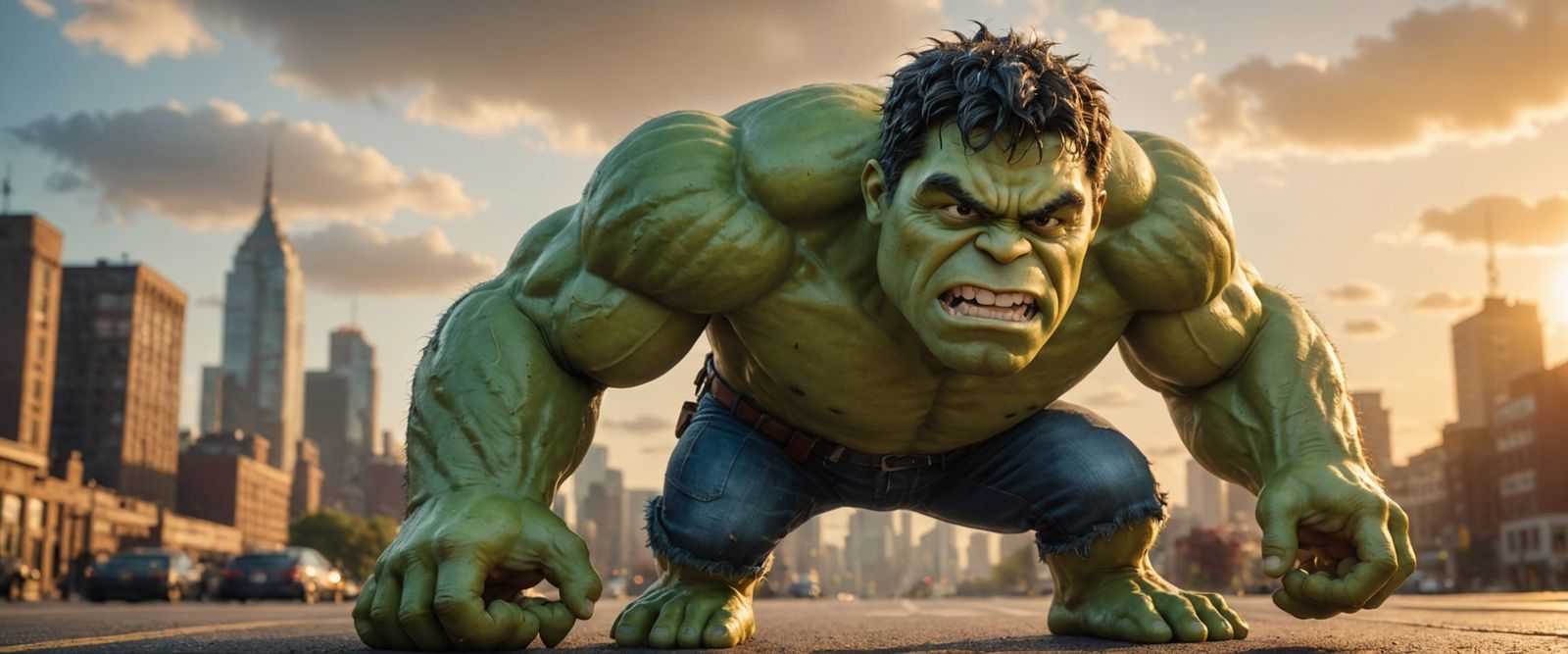 Hyperrealistic Hulk-Minion Fusion in Professional Photograph...