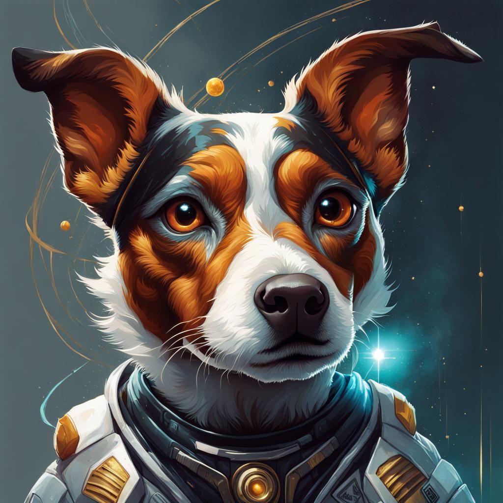 Dog-Like Alien in Baseball Uniform, Dark Academia Sci-Fi