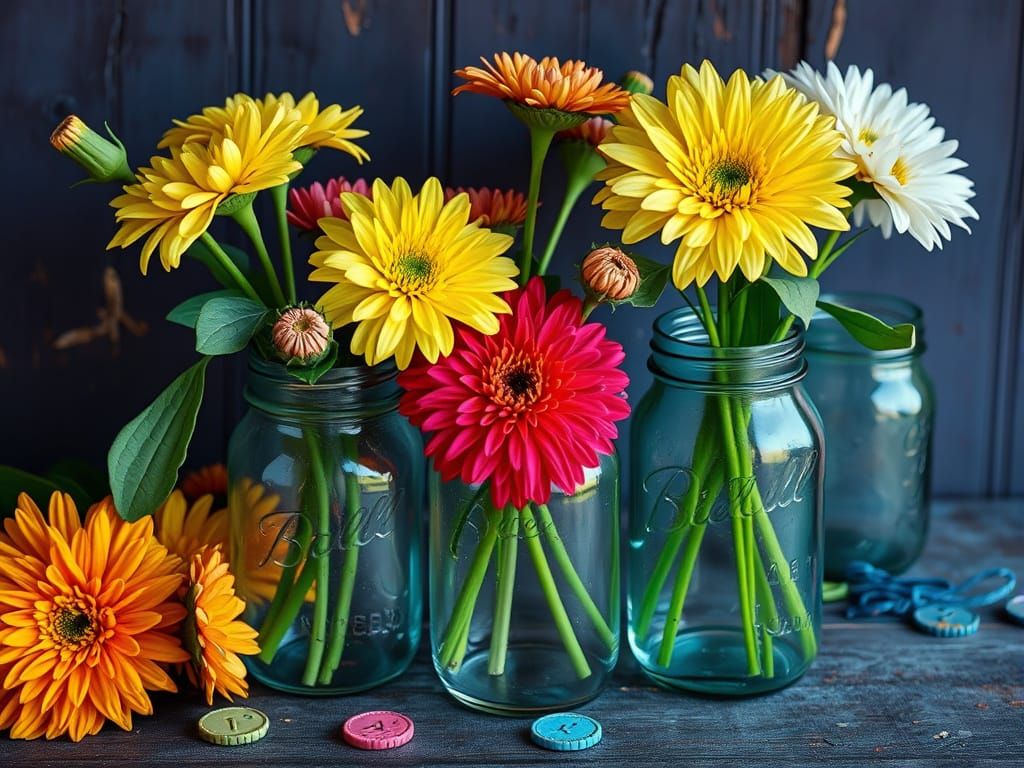 Vibrant Exotic Flowers in Neon Masterpiece