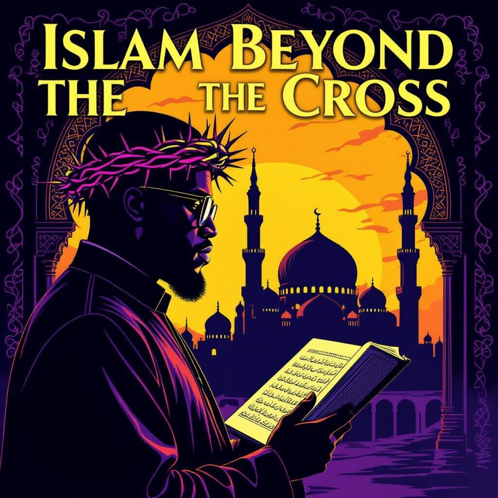 Malcolm X Reading Quran in Dark Fantasy Style