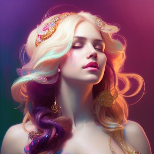 Seductive Girl Portrait with Intricate Details