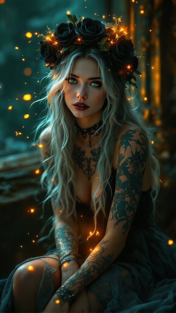Ethereal Enchantress in Mystical Ambiance