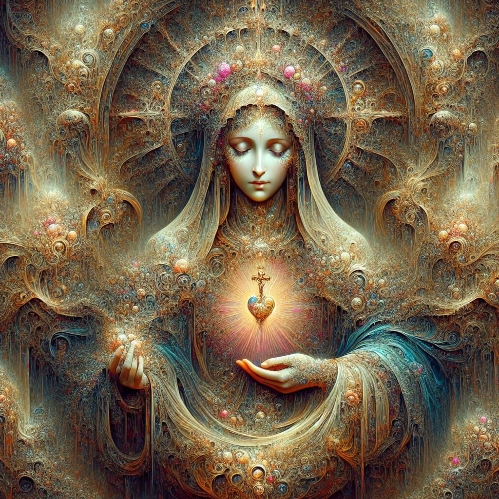 Fantasy Holy Mary Matte Painting in 8K