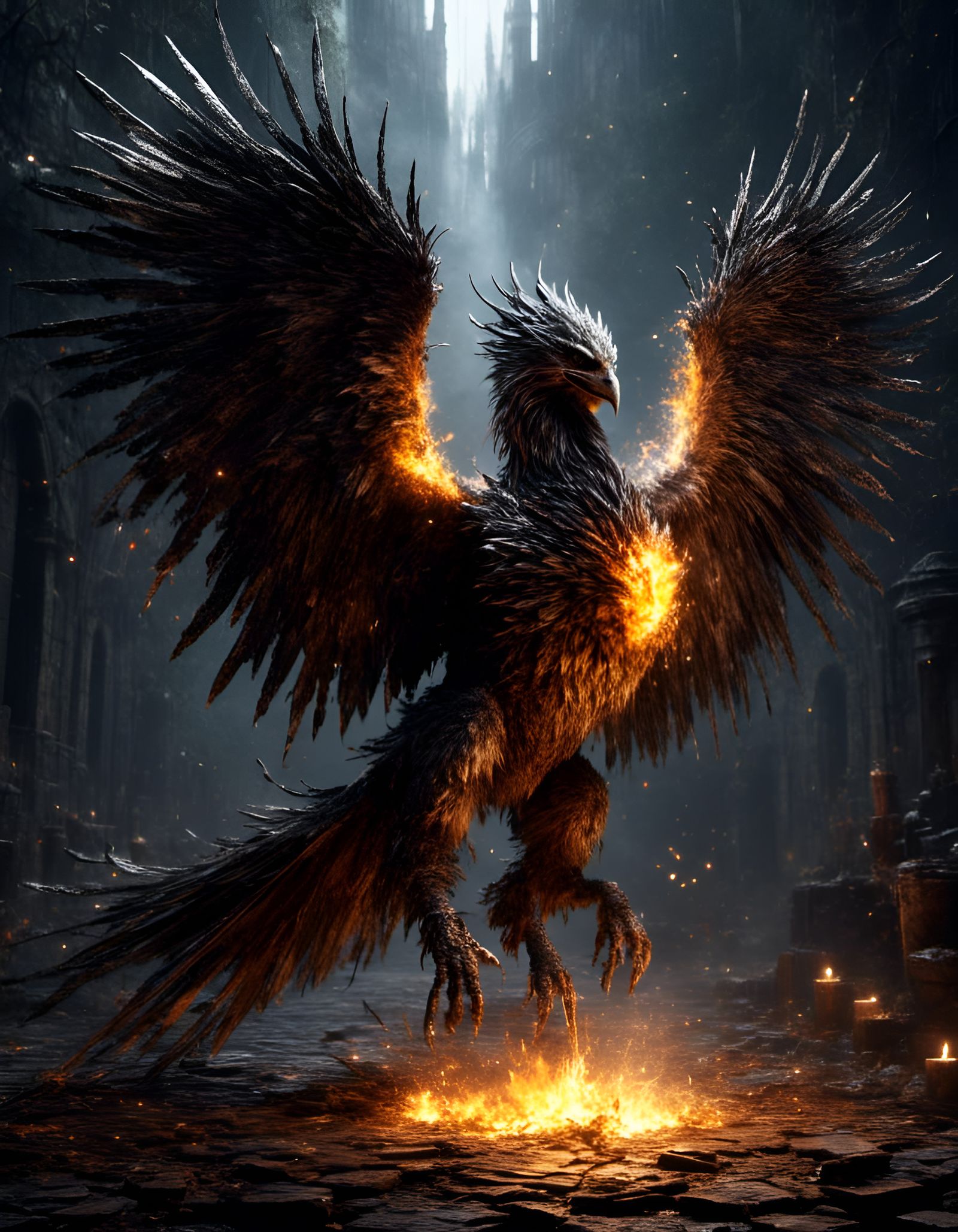 Dark Souls Griffin with Splatter Graffiti Effects