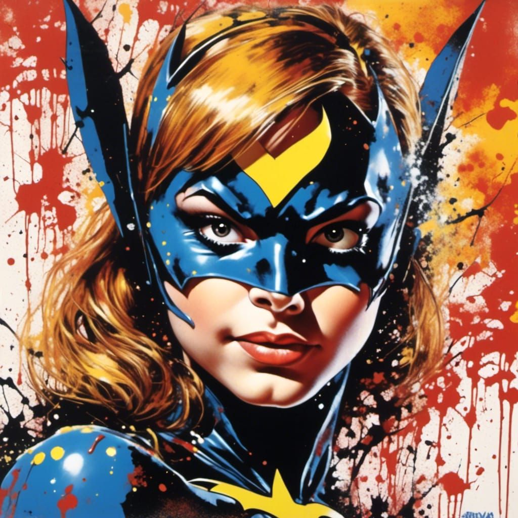 Batgirl Splash Art Vintage Portrait by Boris Vallejo