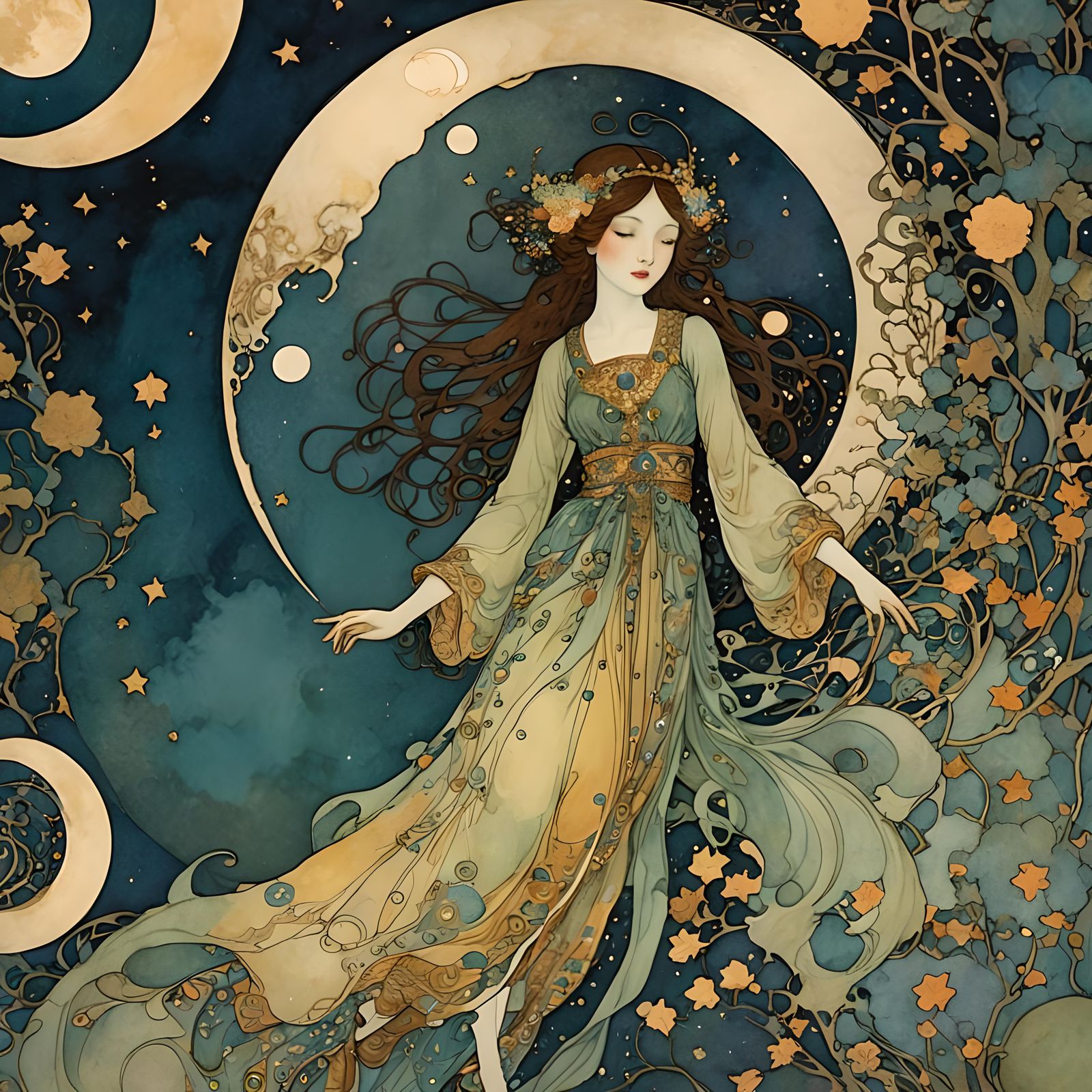 Abstract Moon Fairy with Fine Details