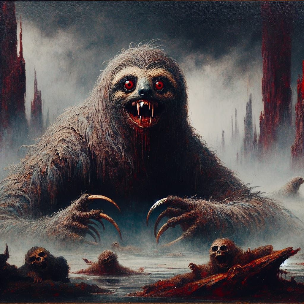 Nightmarish Sloth Emerges from Dreary Swamp