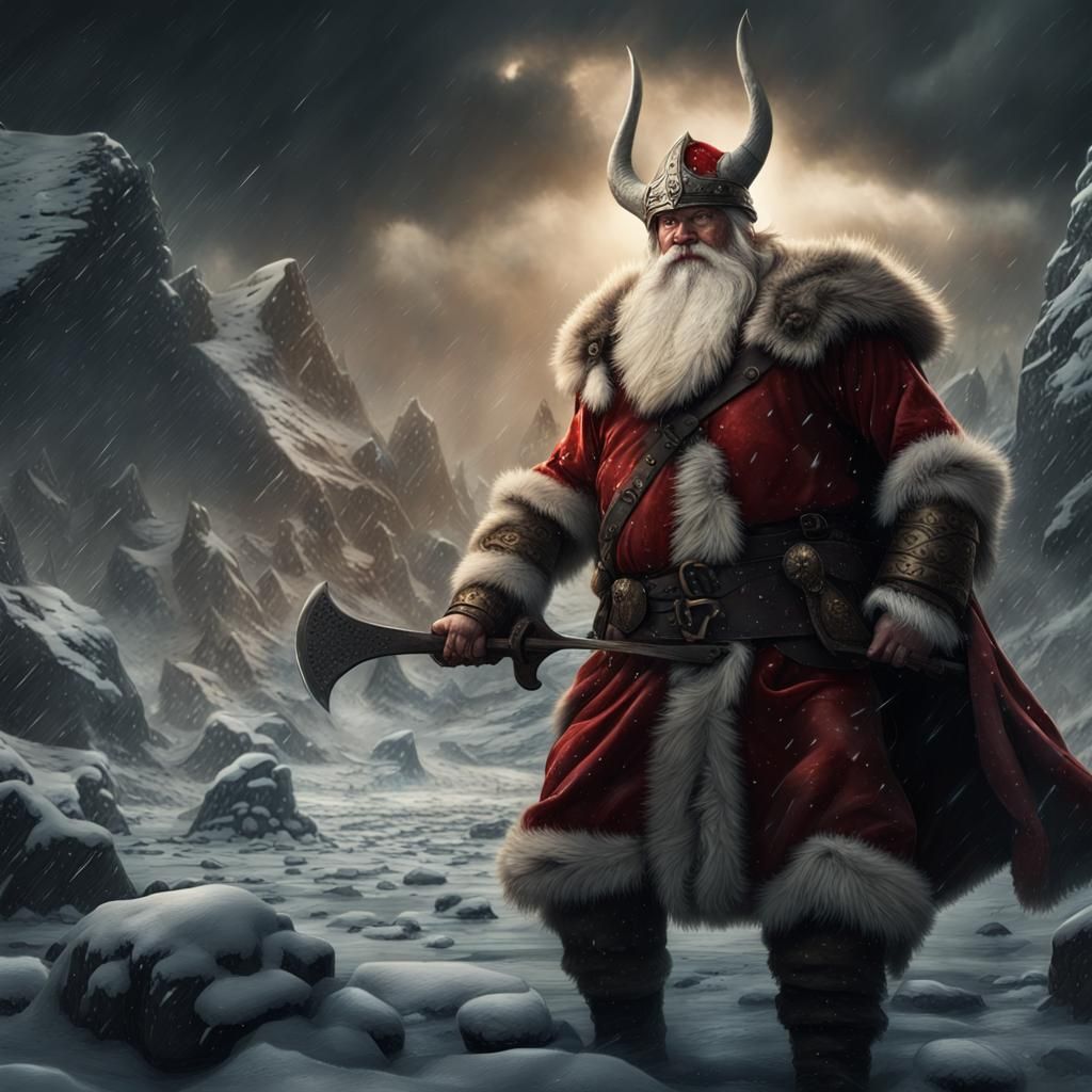 Santa Claus: Viking Warlord Hunting in Darkness