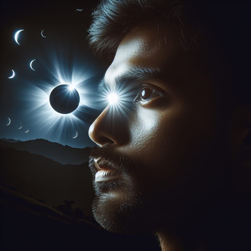 Man's Awe Reflected in Solar Eclipse Spectacle